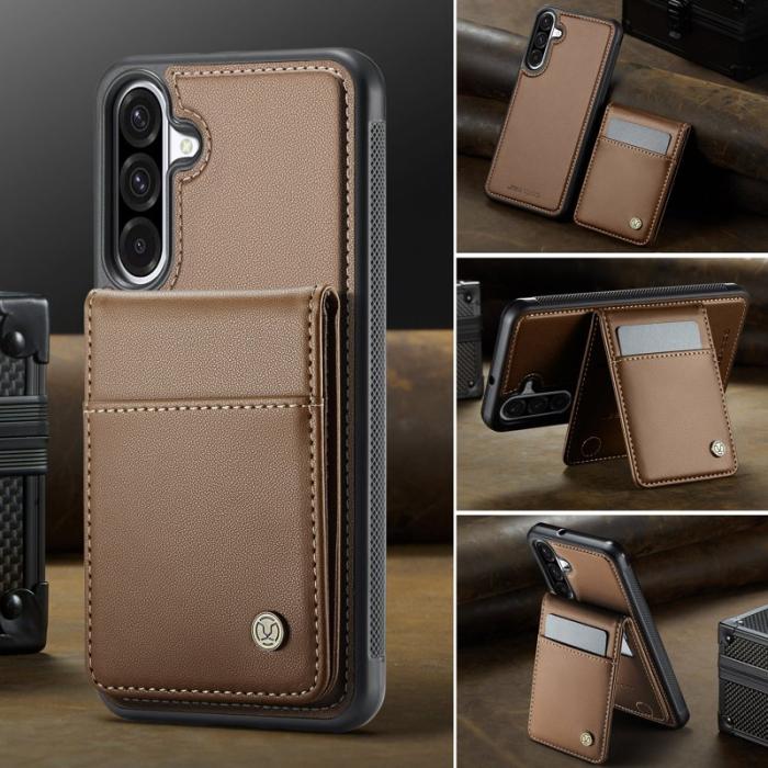 JEEHOOD - JEEHOOD J06 Konstläder fodral till Samsung Galaxy A26 5G - Brun
