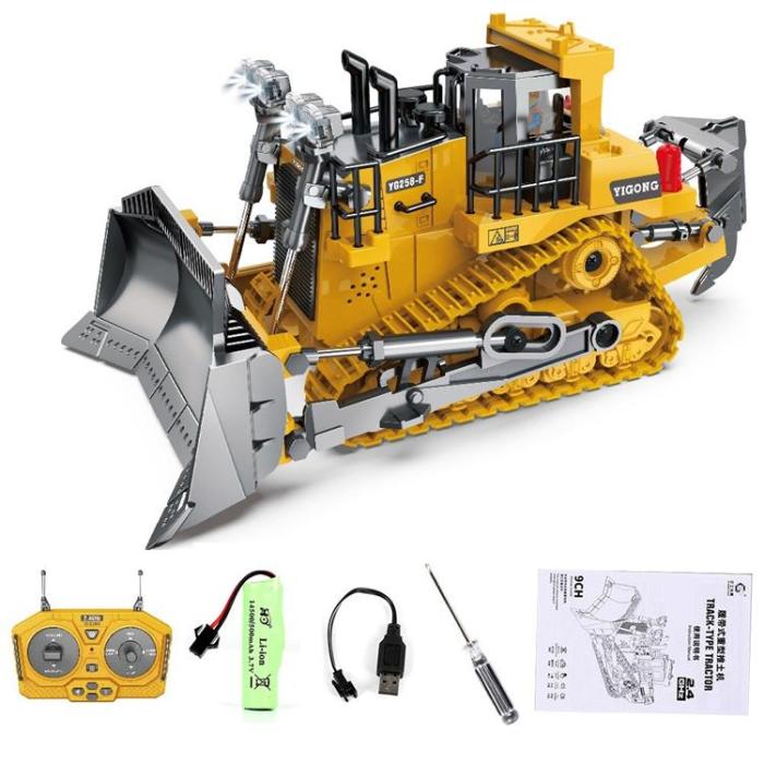 OEM - Alloy RC Bulldozer 2.4G Bulldozer Frontlastare Leksak för Barn (Ålder 8+)