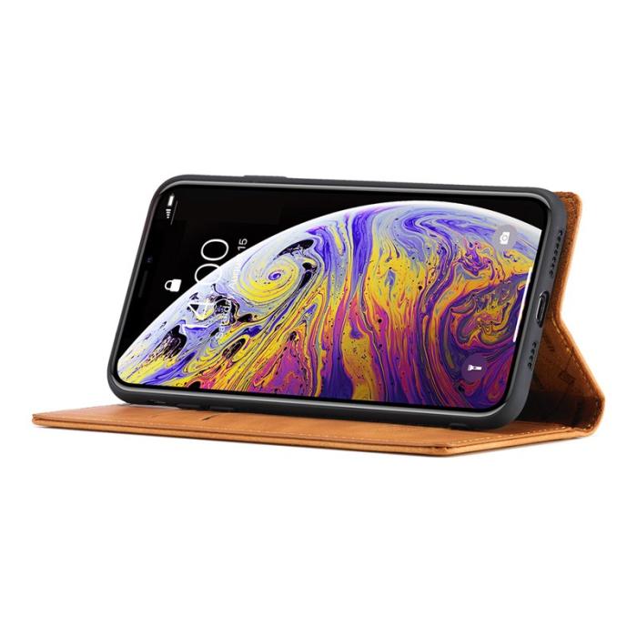 LC.imeeke - LC.IMEEKE Mobilskal till iPhone X/XS KonstLäder - Brun