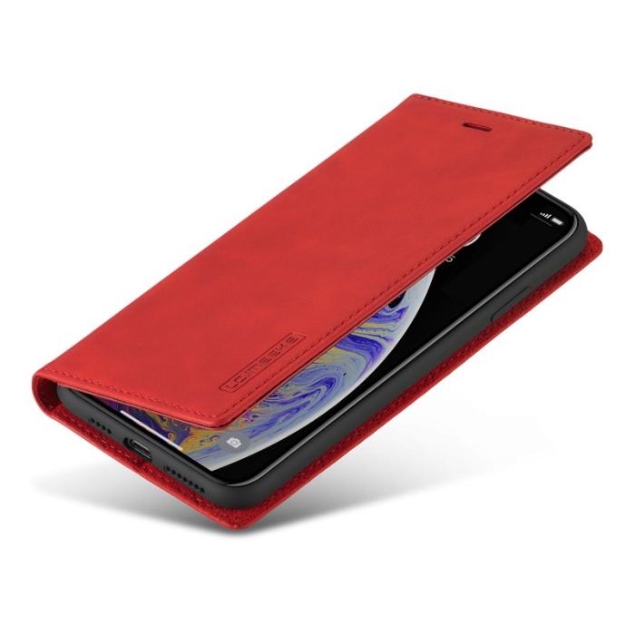 LC.imeeke - LC.IMEEKE Mobilskal till iPhone X/XS KonstLäder - Röd