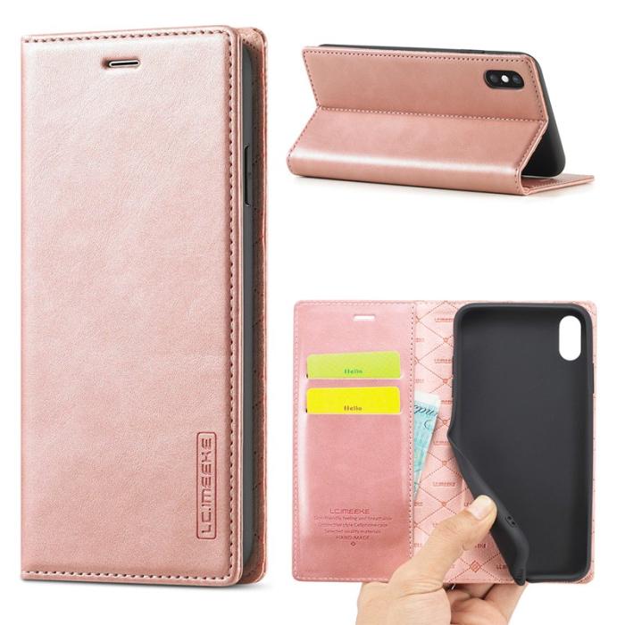 LC.imeeke - LC.IMEEKE Mobilskal till iPhone X/XS KonstLäder - Roséguld