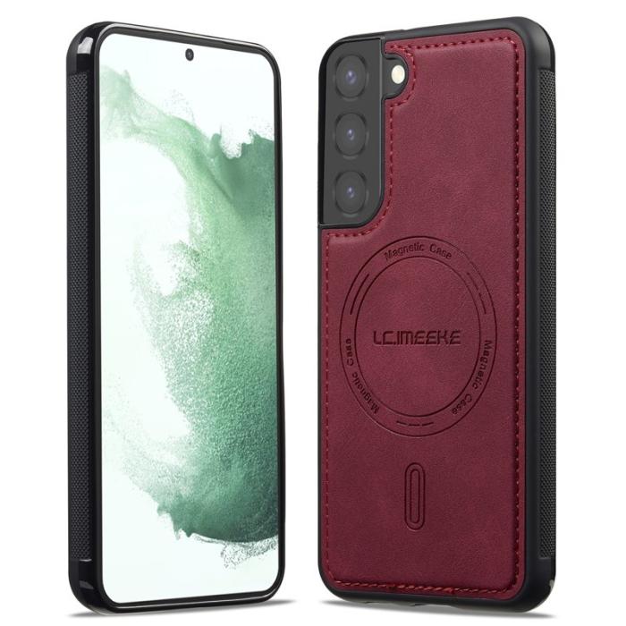 LC.imeeke - LC.IMEEKE L6 Fodral KonstLäder Samsung Galaxy S21 FE 5G - Röd