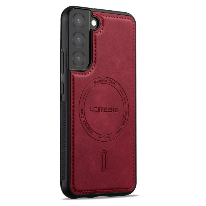 LC.imeeke - LC.IMEEKE L6 Fodral KonstLäder Samsung Galaxy S21 FE 5G - Röd