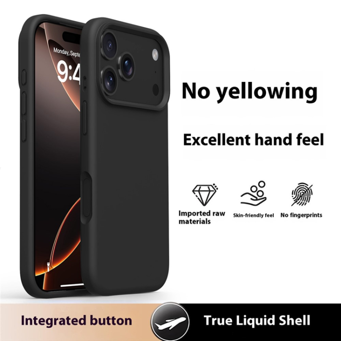 A-One Brand - iPhone 17 Pro Mobilskal Silikon Microfiber Lining - Svart