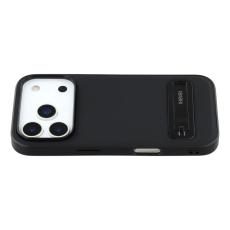 X-Level - X-LEVEL iPhone 17 Pro Fodral Konstl&auml;der belagt TPU Med St&auml;ll - Svart
