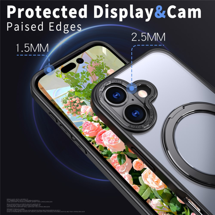 A-One Brand - iPhone 17 Mobilskal Ring Kickstand TPU PC - Svart