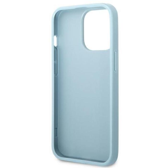 Guess - Guess iPhone 13 Pro Mobilskal Saffiano Small Metall Logo - Blå