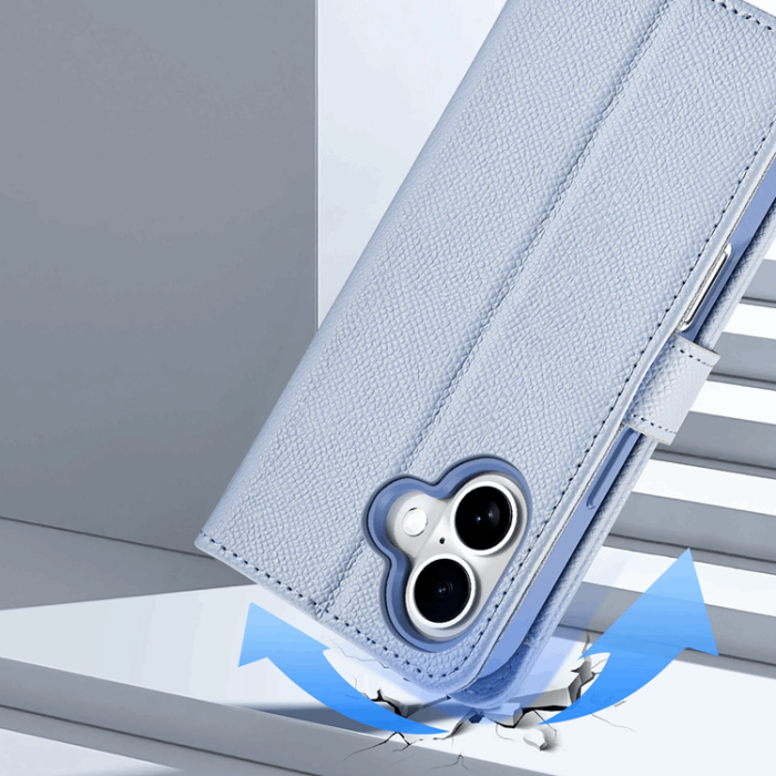 Dux Ducis - Dux Ducis iPhone 16 Plånboksfodral Lawa Läder - Blå