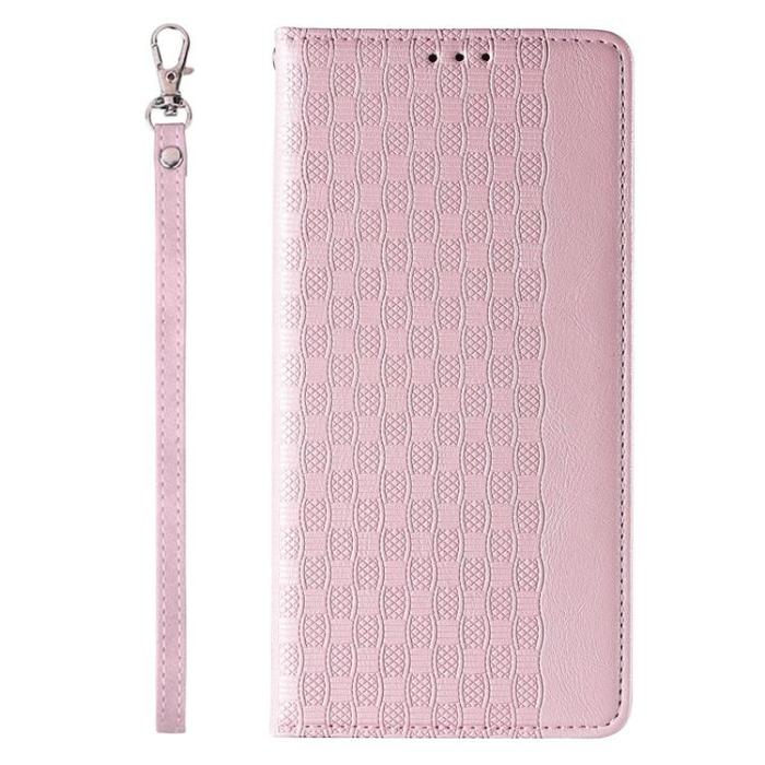 UTGATT1 - iPhone 13 Plånboksfodral Magnet Strap - Rosa