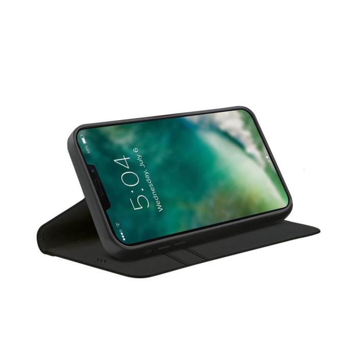 UTGATT5 - XQISIT Eco Antibakteriell Plånboksfodral till iPhone 13 Svart