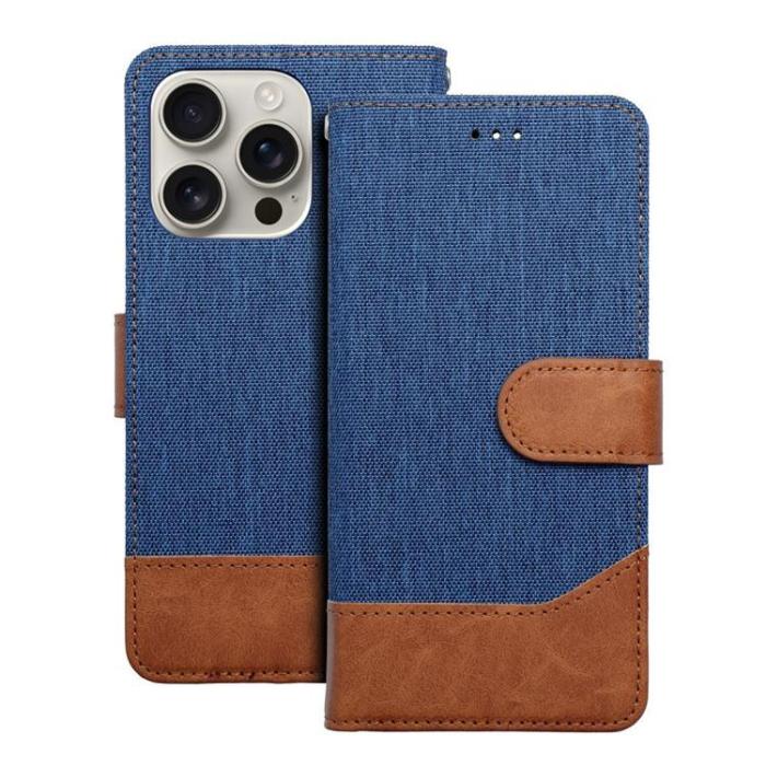 OEM - iPhone 16 Pro Plånboksfodral Jeans - Blå