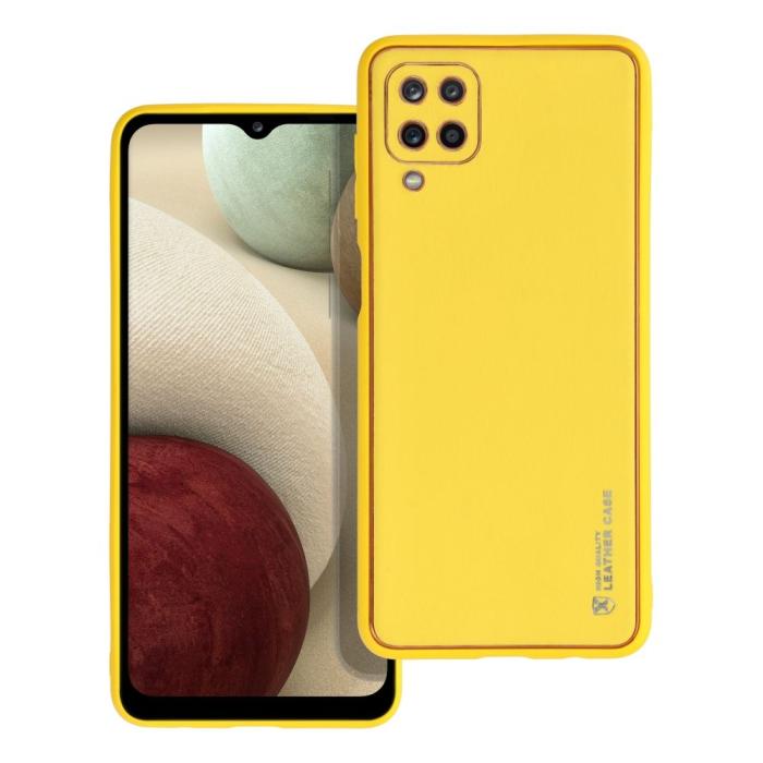 UTGATT - Galaxy A12/M12 Skal Forcell Läder Konstläder Gul