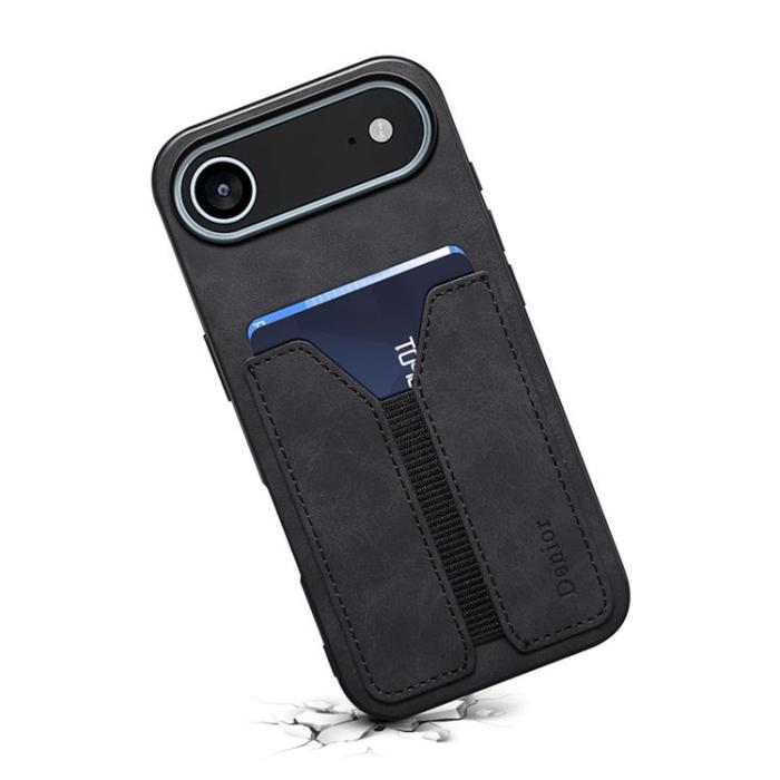 DENIOR - DENIOR iPhone Air Mobilskal Elastic Korthållare - Svart