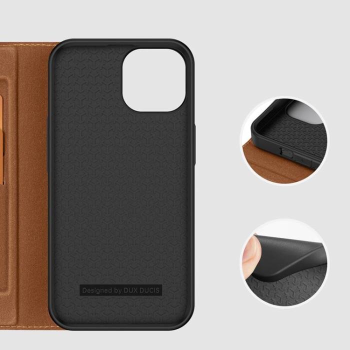 Dux Ducis - Dux Ducis iPhone 14 Plus Plånboksfodral Skin X2 - Brun
