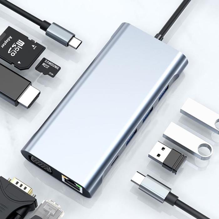 UTGATT1 - 10-in-1 V7-Hub Adapter - Grå