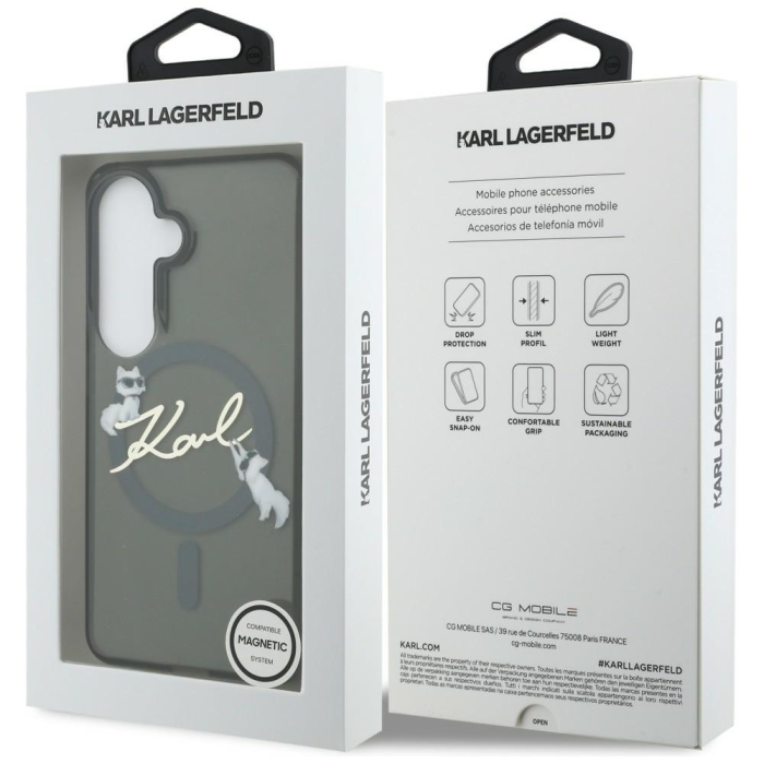 KARL LAGERFELD - Karl Lagerfeld Mobilskal För Galaxy S26 Plus MagSafe IML KC Script - Svart