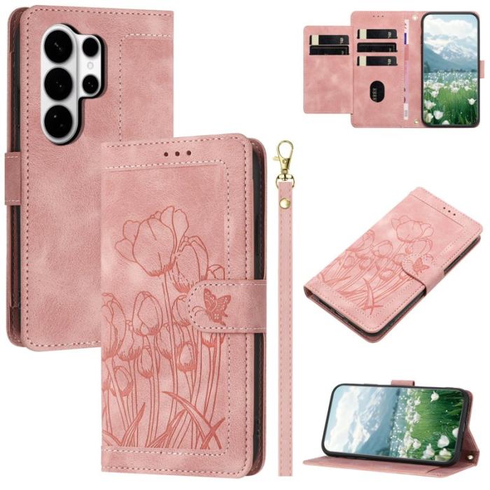 OEM - Tulip Samsung Galaxy S26 Ultra Fodral Äkta Läder - Rosa