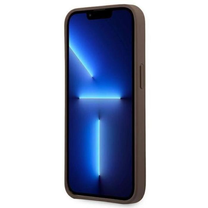Guess - GUESS iPhone 14 Pro Skal Big Metall Logo - Brun