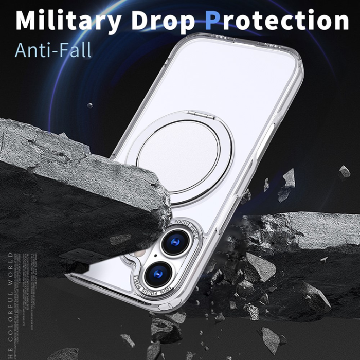 A-One Brand - iPhone 17 Mobilskal MagSafe TPU+PC Kickstand - Transparent
