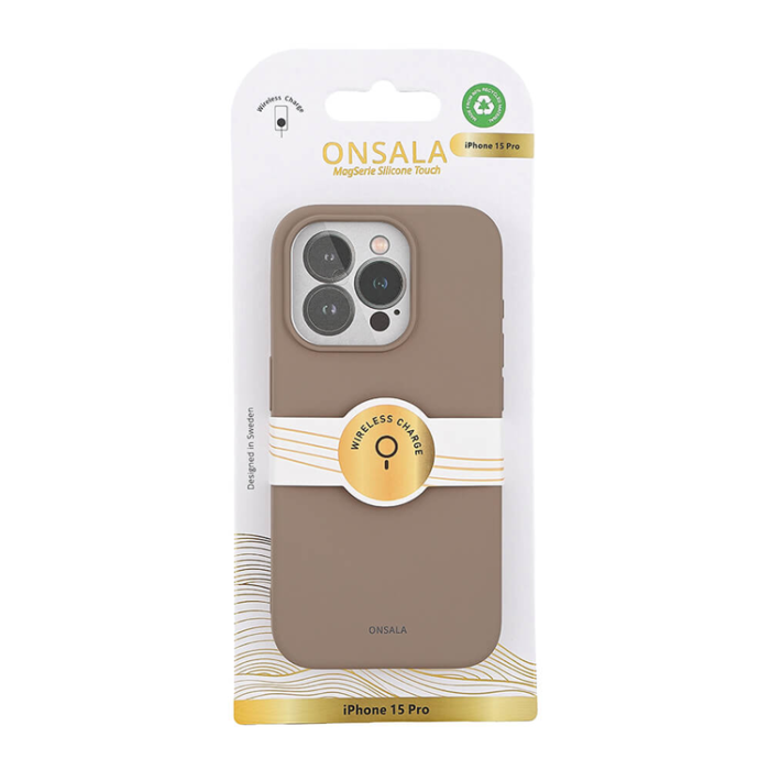 Onsala - Onsala iPhone 15 Pro Mobilskal Magsafe Silikon - Sand