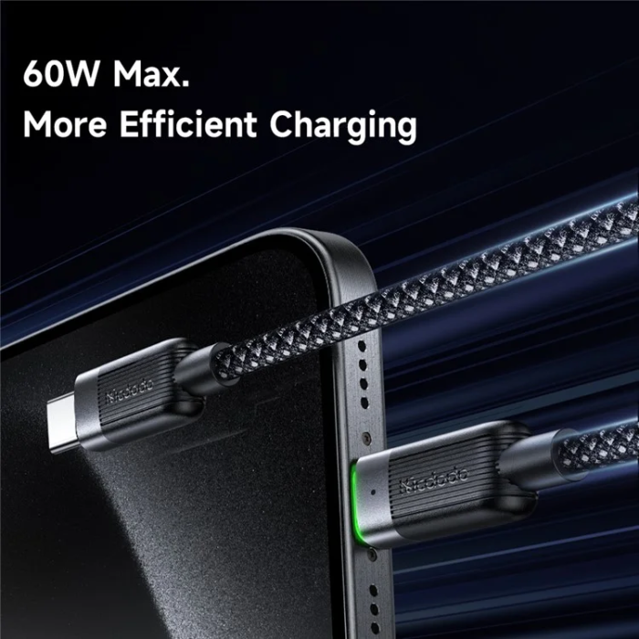 MCDODO - MCDODO USB-C - USB-C 60W Kabel 1.2m CA-2000 - Svart