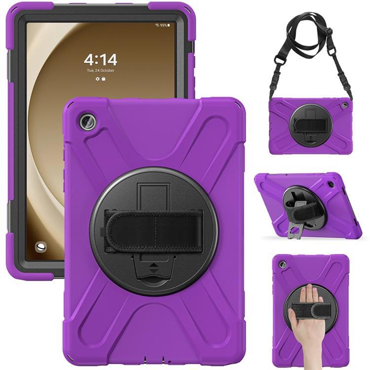Galaxy Tab A9 Plus Skal Kickstand Handrem Med Axelrem - Lila | 2353 | AlltMobil