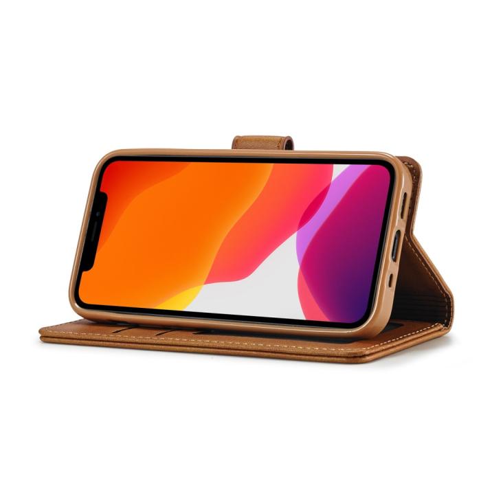 UTGATT - LC.IMEEKE Läder Plånboksfodral iPhone 12 & 12 Pro - Brun