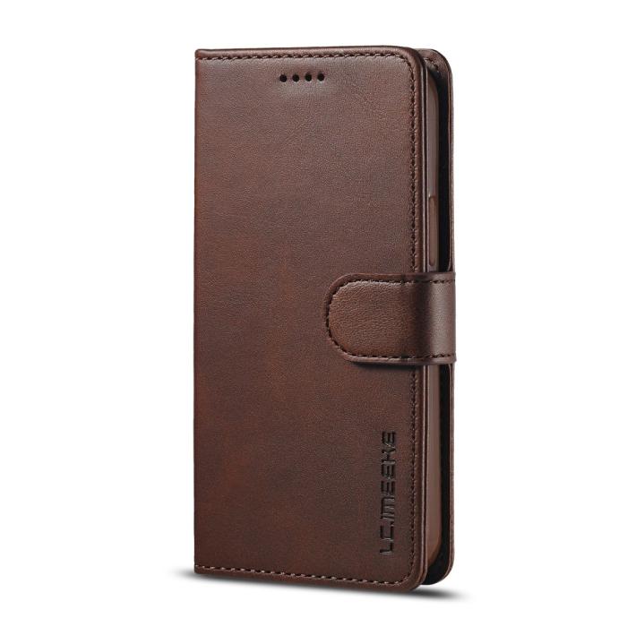 LC.imeeke - LC.IMEEKE Läder Plånboksfodral iPhone 12 & 12 Pro - Coffee