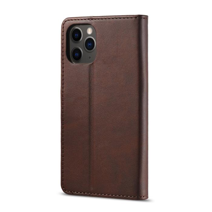 LC.imeeke - LC.IMEEKE Läder Plånboksfodral iPhone 12 & 12 Pro - Coffee
