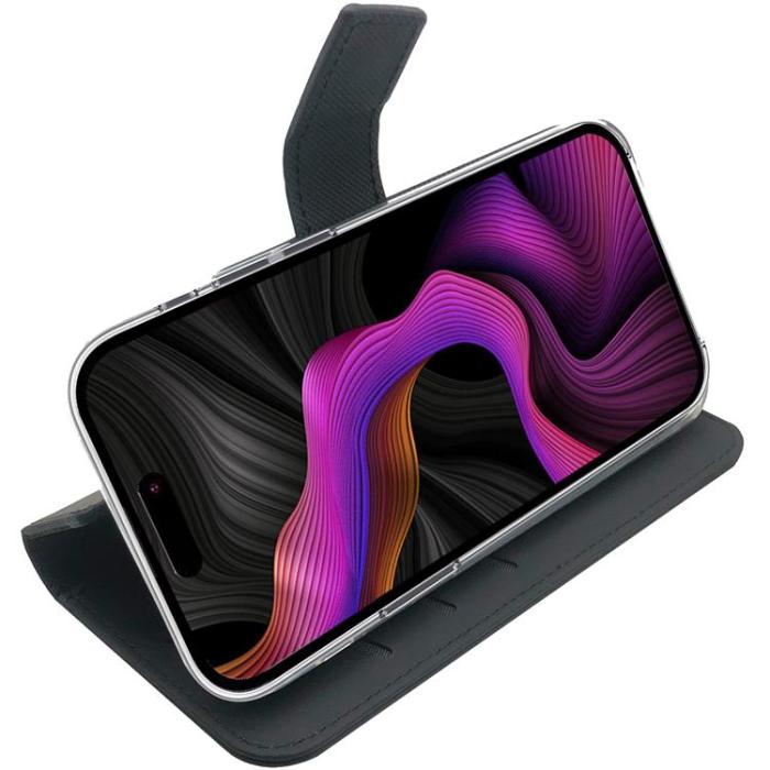 Celly - Celly iPhone 15 Plus Plånboksfodral Wally - Svart