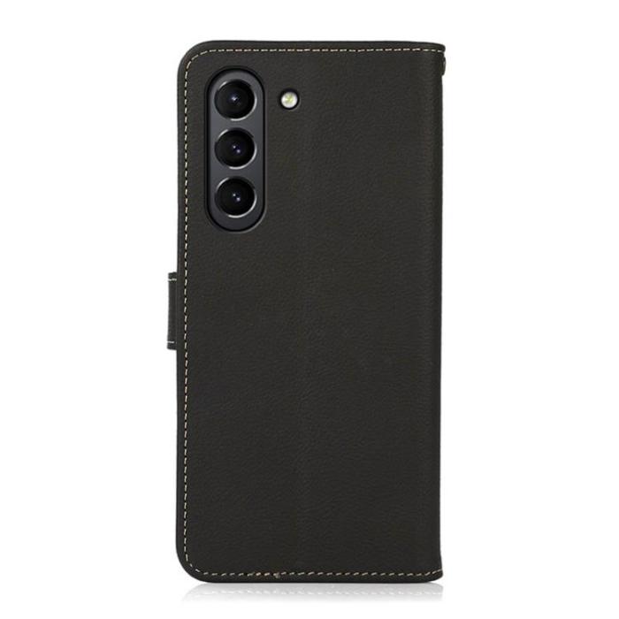 KHAZNEH - KHAZNEH Äkta Läder Fodral Galaxy S21 FE - Svart