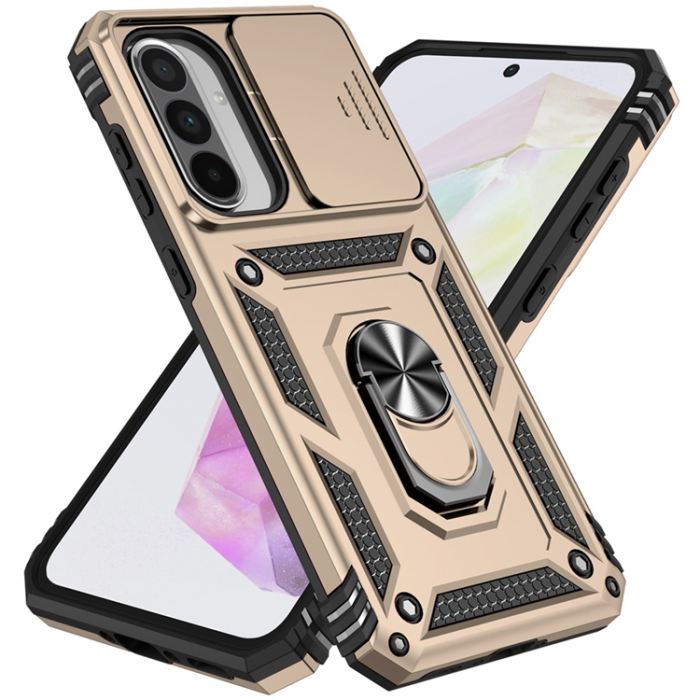 A-One Brand - Galaxy A36/A56 Mobilskal Kickstand PC + TPU - Guld