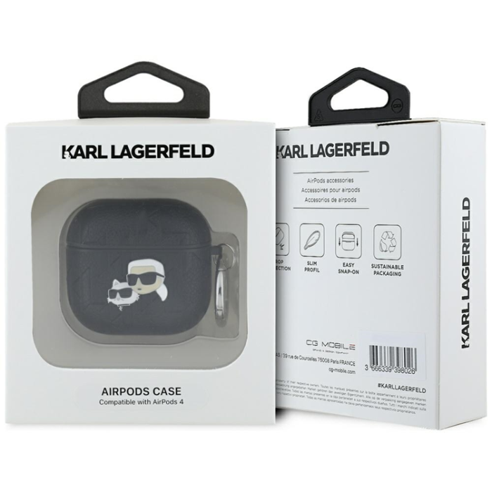 KARL LAGERFELD - Karl Lagerfeld AirPods 4 Skal Monogram Karl & Choupette Head