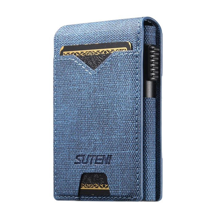 KIGC - SUTENI Korthållare Automatiskt Pop-Up Metall Imprint Jeans