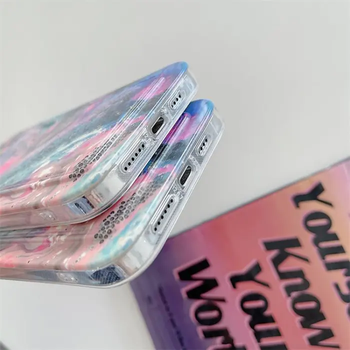 OEM - Korthållare Skal iPhone 13 Pro - Grön Marble