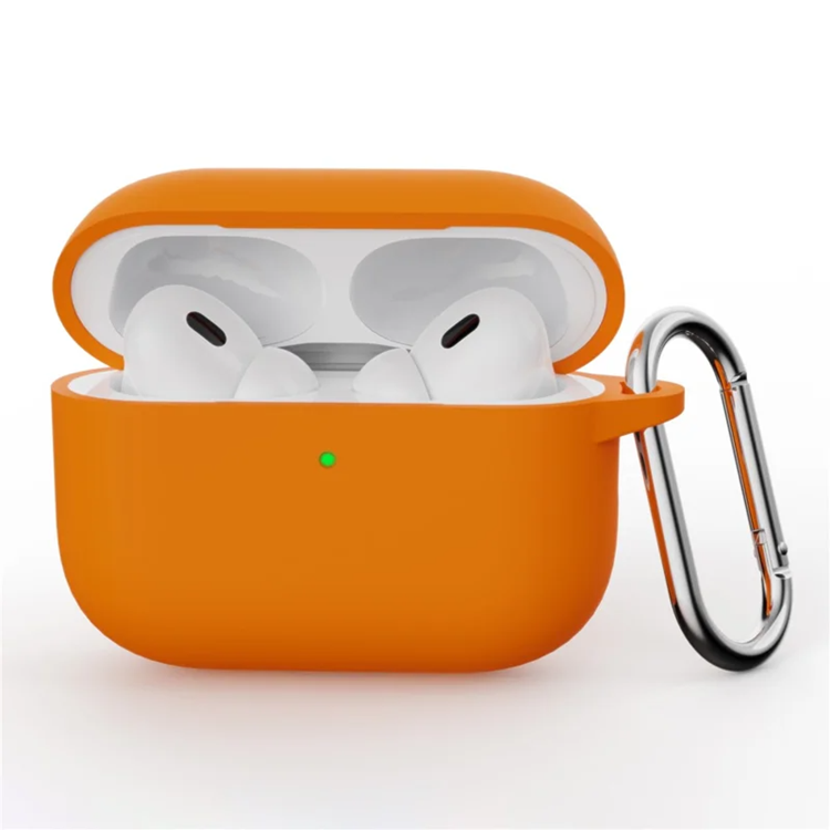 Airpods Pro 3 Mobilskal Silikon med Karbinhake - Orange | 2353 | AlltMobil