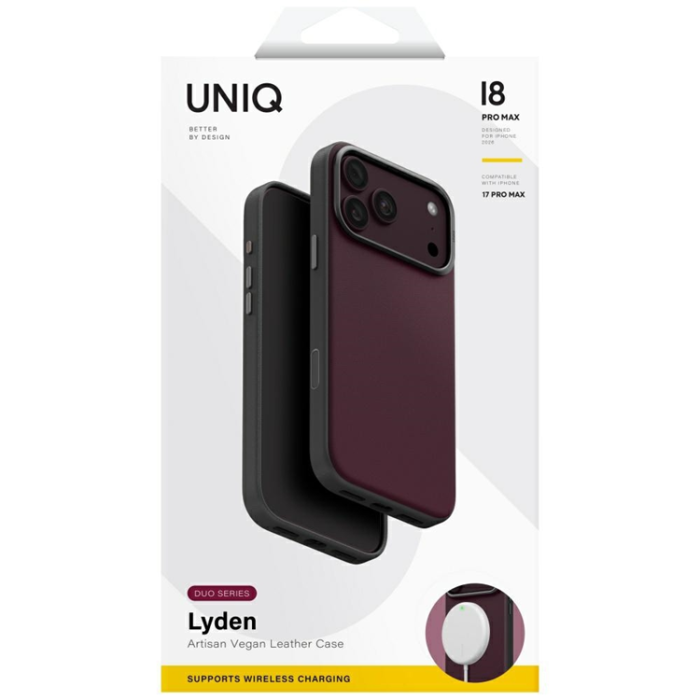 UNIQ - UNIQ Mobilskal För iPhone 18 Pro/17 Pro Lyden DS Magclick - Burgundy