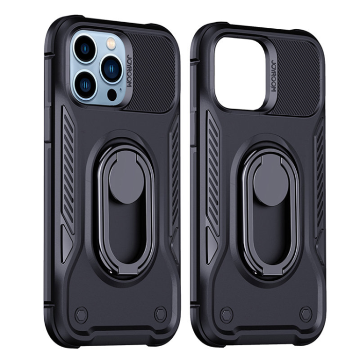 Joyroom - Joyroom iPhone 14 Pro Skal Ringhållare Dual Hinge - Svart