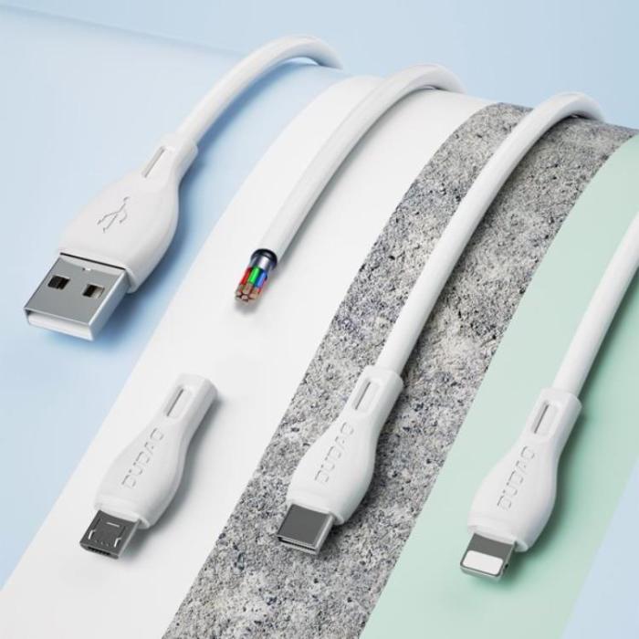 UTGATT5 - Dudao Väggladdare, USB-A, USB-C kabel - Vit