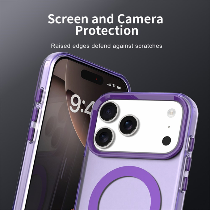 A-One Brand - iPhone 17 Pro Max Mobilskal MagSafe Anti Drop Hybrid - Lila