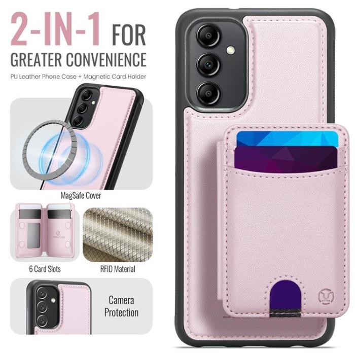 OEM - JEEHOOD Samsung Galaxy A34 5G Mobilskal KonstLäder - Rosa