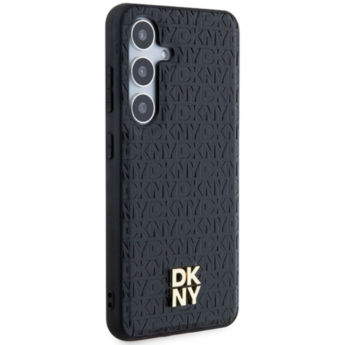 DKNY - DKNY Galaxy S24 Mobilskal Magsafe Läder Pattern Metal Logo