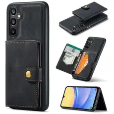 OEM - JEEHOOD Samsung Galaxy A15 4G/5G Mobilskal Konstl&auml;der Plast - Svart