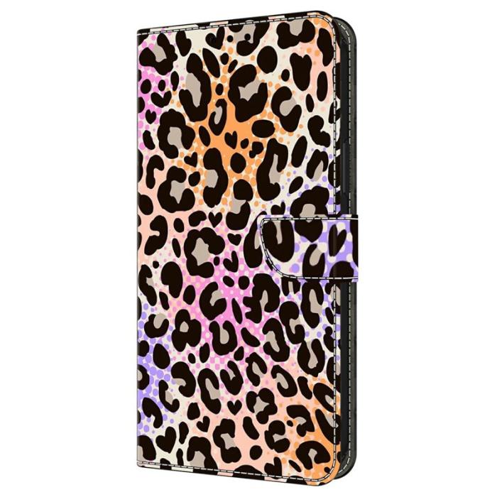 OEM - Samsung Galaxy A37 Plånboksfodral Mönstertryck Konstläder Spotted Leopard Print