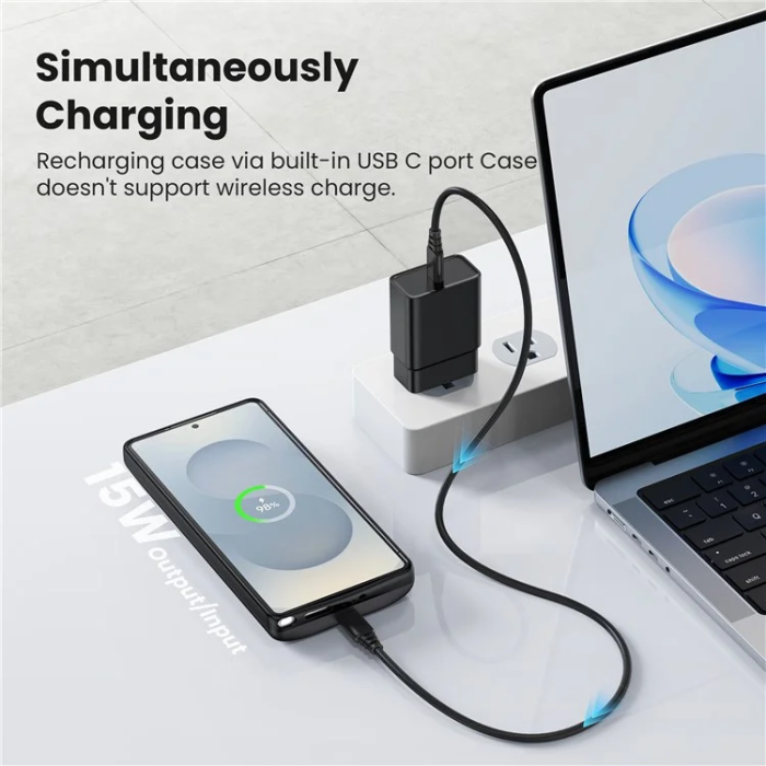 A-One Brand - Galaxy S25 Ultra Batteriskal 10000mAh Portable - Svart