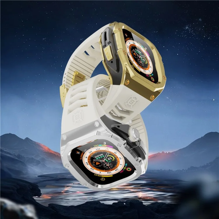 Shelbox - Shellbox Apple Watch Ultra/Ultra 2 49mm Armband Metal Frame - Vit
