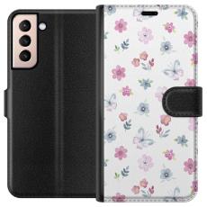 iSecrets - Plånboksfodral till Samsung Galaxy S21 med Blommor och fjärillar