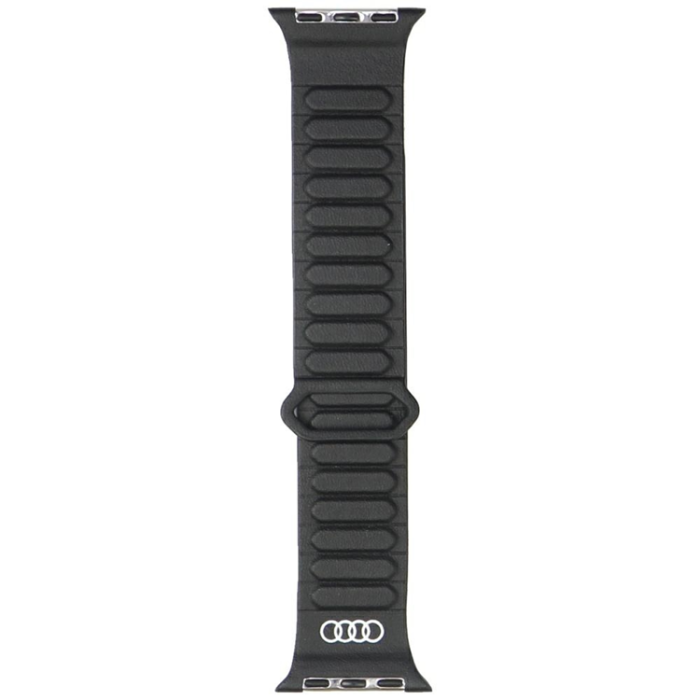 Audi - Audi Apple Watch 44/45/46/49mm Armband Synthetic Läder - Svart