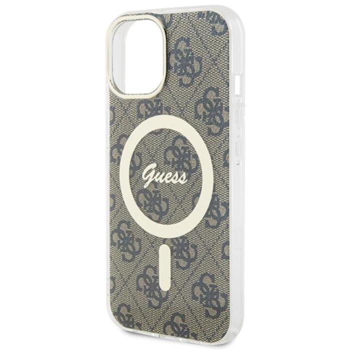 Guess - Guess iPhone 15/14/13 Mobilskal MagSafe IML 4G - Brun