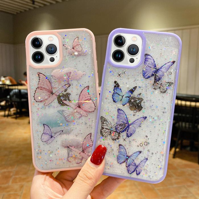A-One Brand - Bling Star Butterfly Skal till iPhone 13 Pro Max - Lila